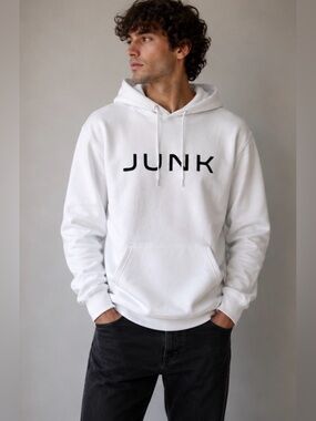 New Junk White Black Sweatshirt Hoodie Classic Style Men’s Unisex XS Streetwear